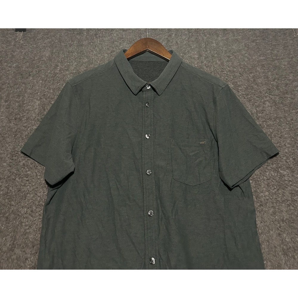 Vuori Short Sleeve Ace Button Down Shirt Large Green Large Athleisure V183